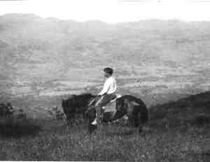 Jack London on horseback on Sonoma Mountain