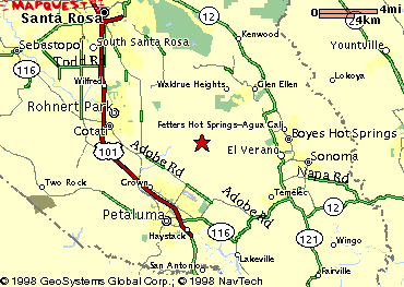 Mapquest context map of Lafferty Ranch